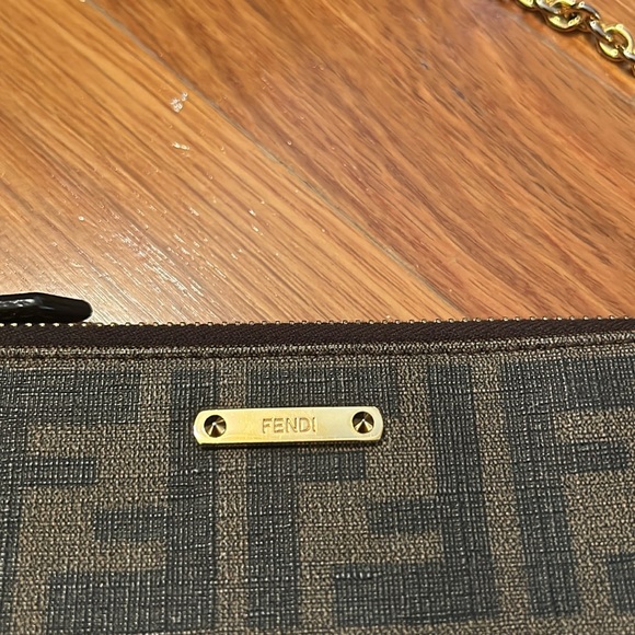 Authentic Fendi Chain Pochette Zucca Coated Canvas - Picture 6 of 12